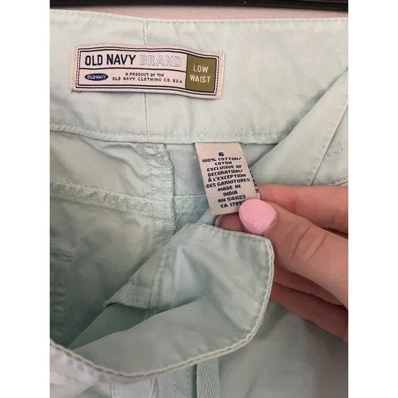 Vintage Y2K Old Navy Women’s Capri Wide Leg Pants 6 Low Ride Cotton Baby Blue - Picture 5 of 7